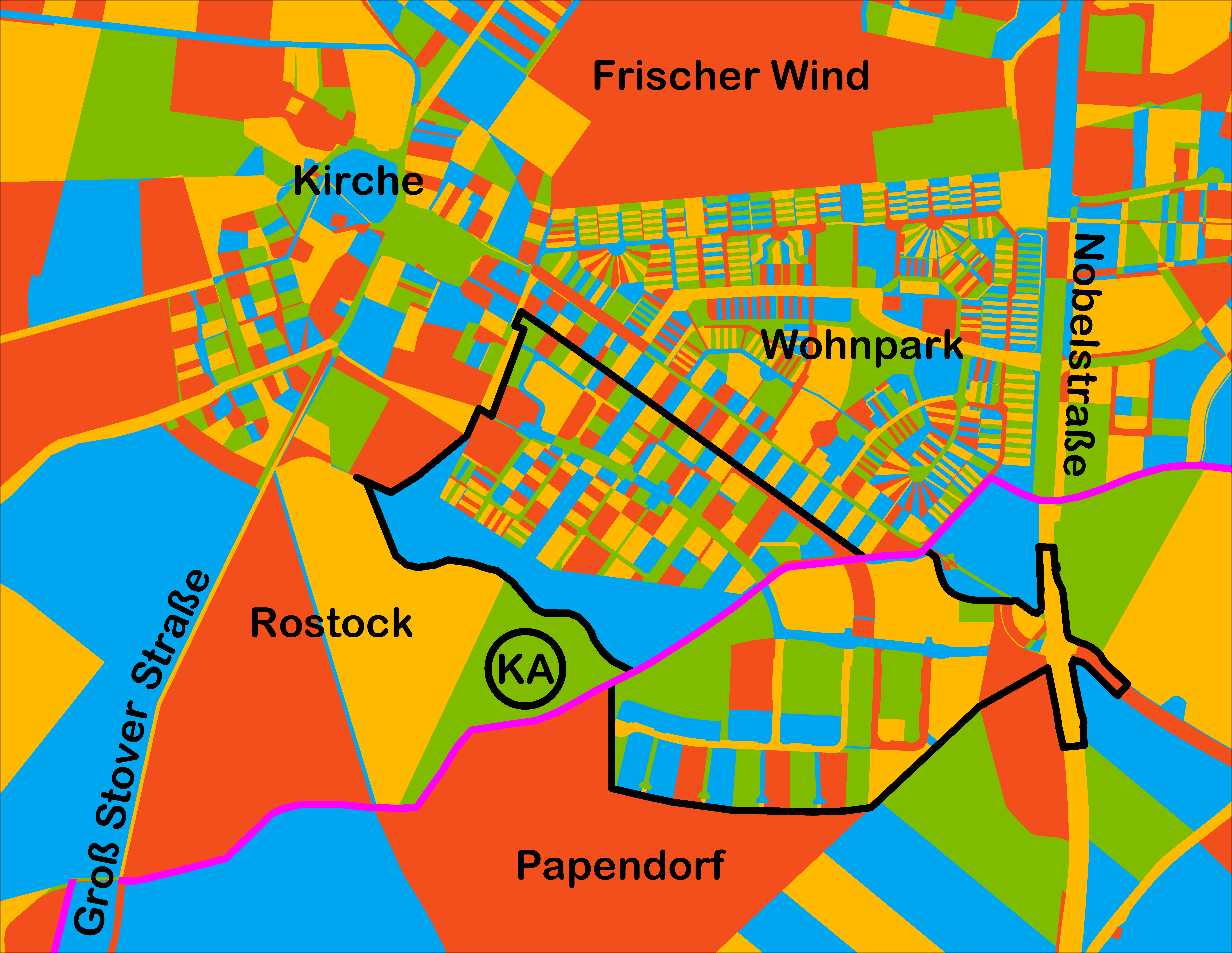 Farbige Liegenschaftskarte